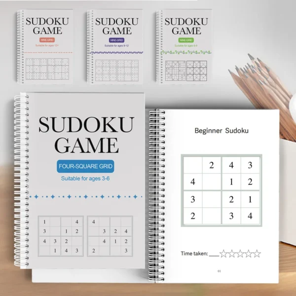 Kids Sudoku Puzzle Book – Beginner to Advanced Sudoku for Ages 3–12+