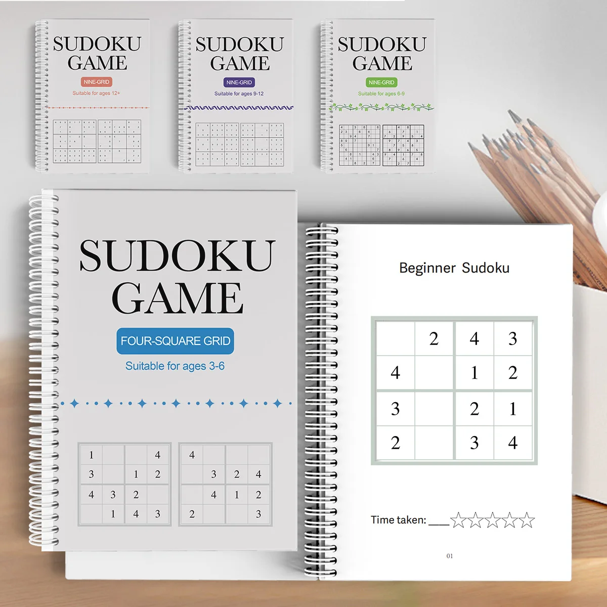 Kids Sudoku Puzzle Book – Beginner to Advanced Sudoku for Ages 3–12+ - Image 1