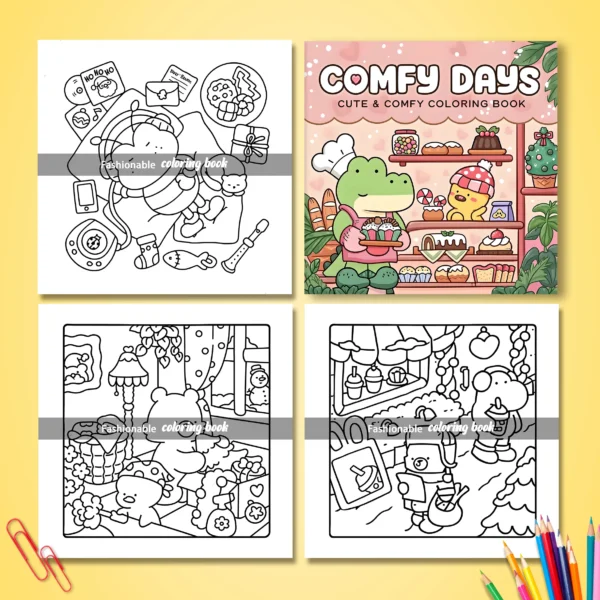 Comfy Days Coloring Book – Cute & Relaxing Coloring Book