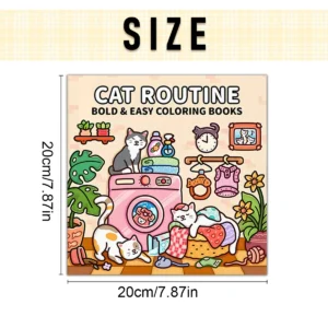 Cat Routine Coloring Book – Cute Cat-Themed Relaxing Coloring Book - Image 2