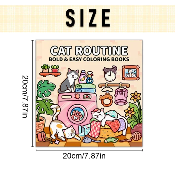 Cat Routine Coloring Book – Cute Cat-Themed Relaxing Coloring Book