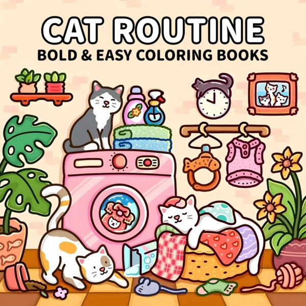 Cat Routine Coloring Book – Cute Cat-Themed Relaxing Coloring Book