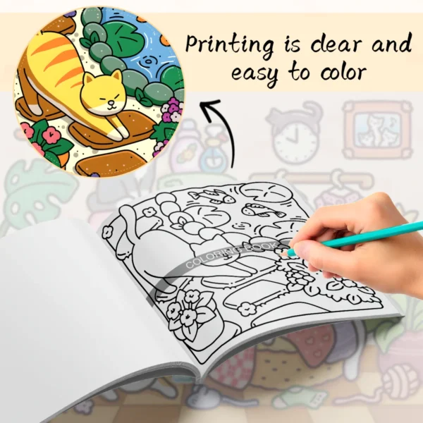 Cat Routine Coloring Book – Cute Cat-Themed Relaxing Coloring Book